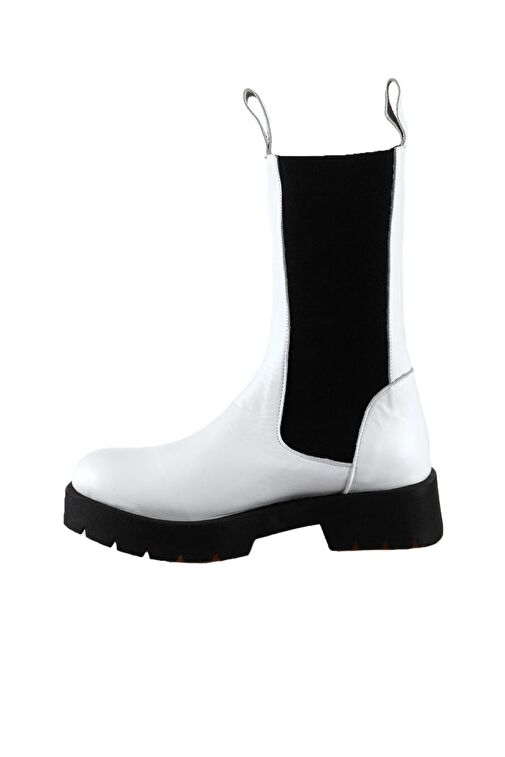 Bueno Shoes Beyaz Deri Kadın Topuklu Bot 01wt2508 - Görsel 4