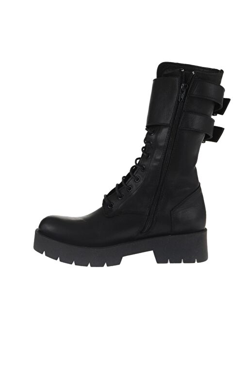 Bueno Shoes Siyah Deri Kadın Düz Bot 01wt2513 - Görsel 4