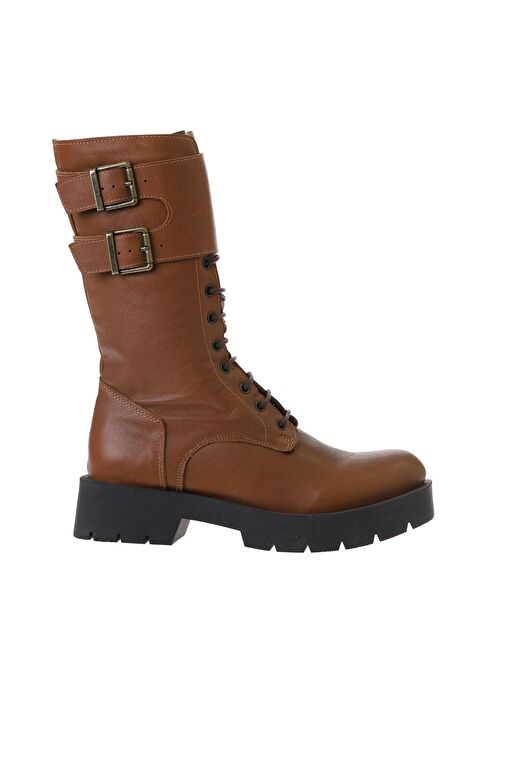 Bueno Shoes Taba Deri Kadın Düz Bot 01wt2513 - Görsel 2