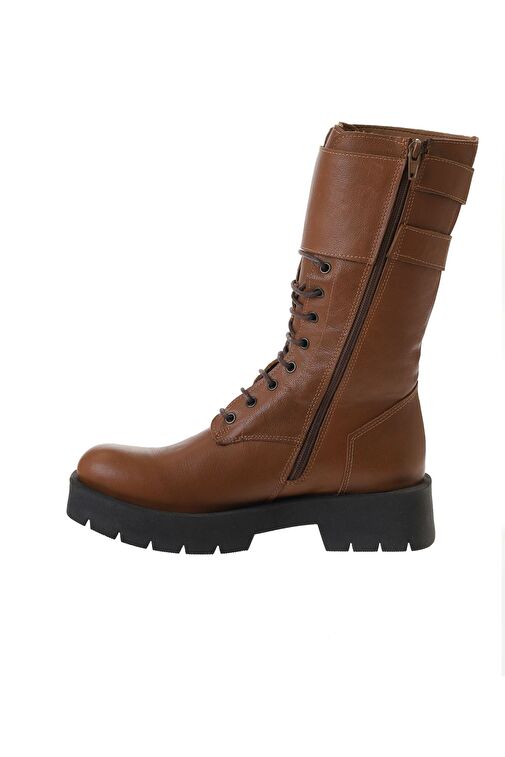Bueno Shoes Taba Deri Kadın Düz Bot 01wt2513 - Görsel 4