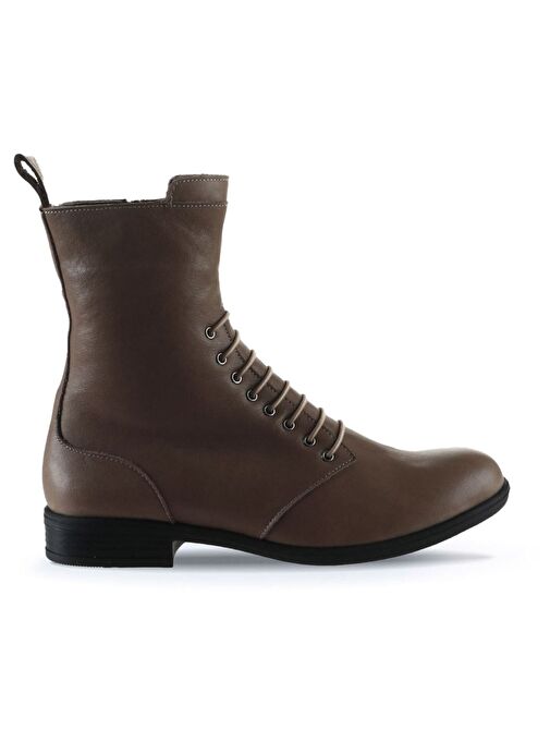 Bueno Shoes Gri Deri Kadın Düz Bot 01wt2603 - Görsel 2