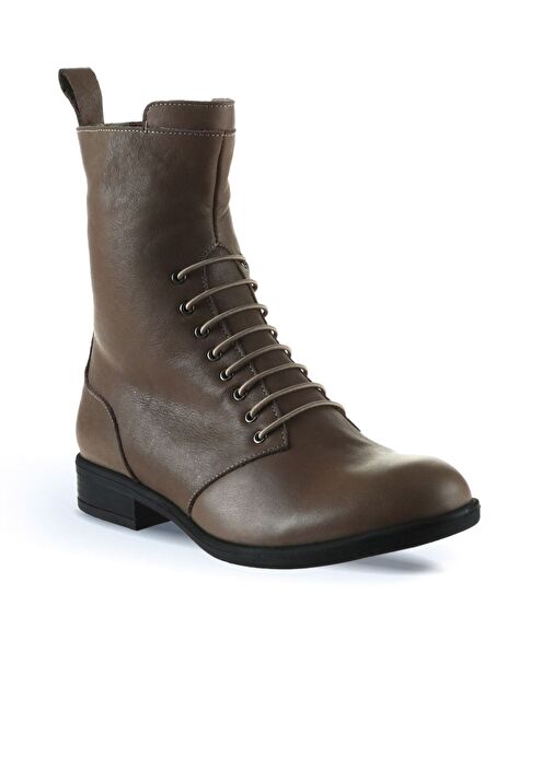 Bueno Shoes Gri Deri Kadın Düz Bot 01wt2603 - Görsel 3
