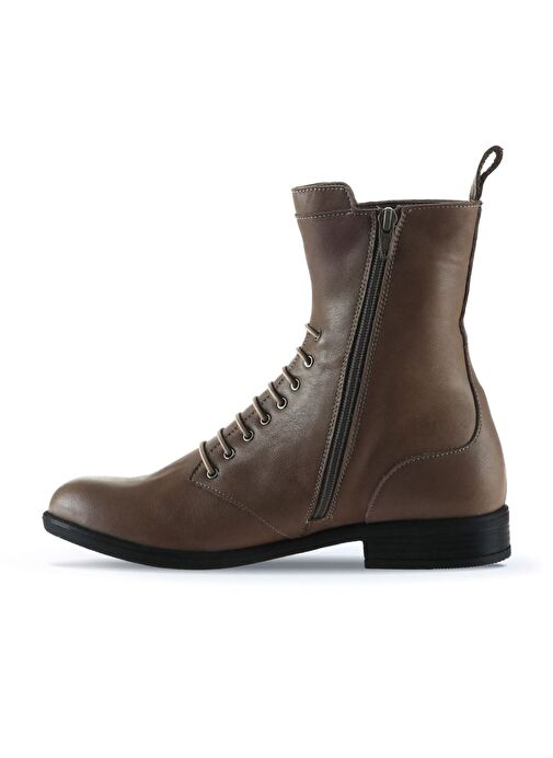 Bueno Shoes Gri Deri Kadın Düz Bot 01wt2603 - Görsel 4