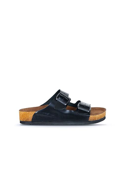 Bueno Shoes Siyah Açma Deri Kadın Düz Terlik 05wt100 - Görsel 2