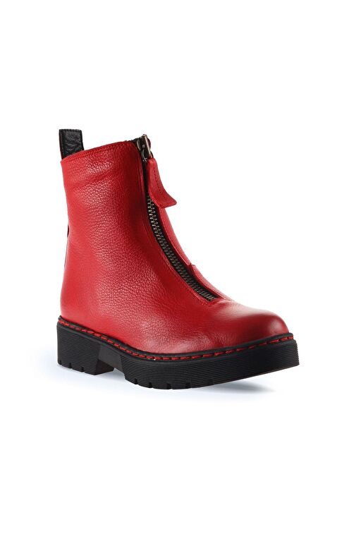 Bueno Shoes Kırmızı Flotter Deri Kadın Düz Bot 01wr4903 - Görsel 3