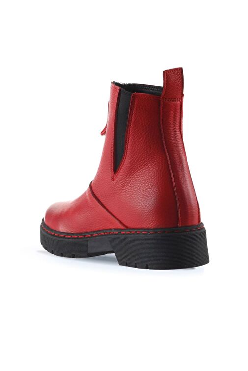 Bueno Shoes Kırmızı Flotter Deri Kadın Düz Bot 01wr4903 - Görsel 5