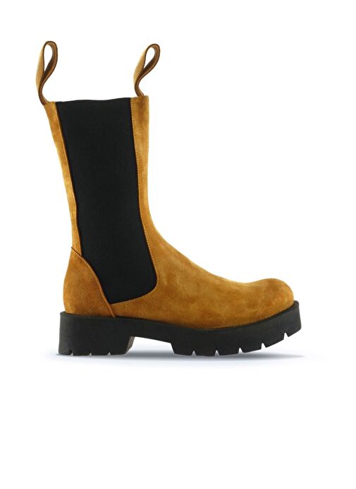 Bueno Shoes Sarı Süet Kadın Topuklu Bot 01wt2508 - Görsel 2