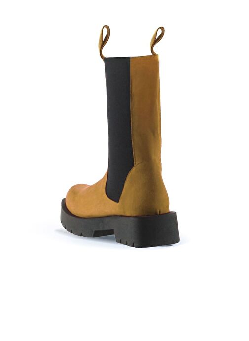 Bueno Shoes Sarı Süet Kadın Topuklu Bot 01wt2508 - Görsel 5