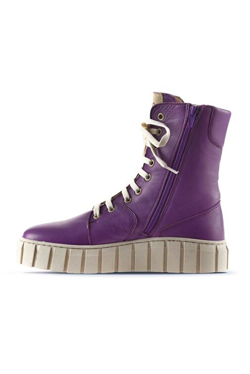 Bueno Shoes Lila Deri Kadın Düz Bot 01wt3404 - Görsel 4