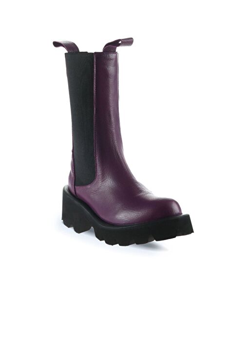 Bueno Shoes Mor Flotter Deri Kadın Topuklu Bot 01wt1703 - Görsel 3