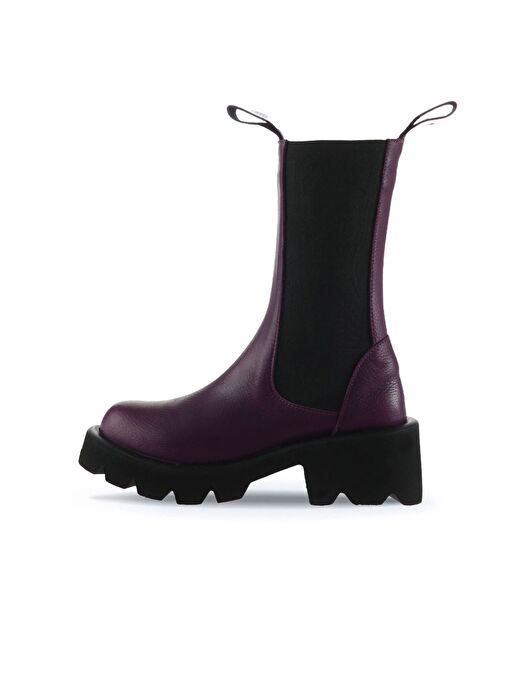 Bueno Shoes Mor Flotter Deri Kadın Topuklu Bot 01wt1703 - Görsel 4