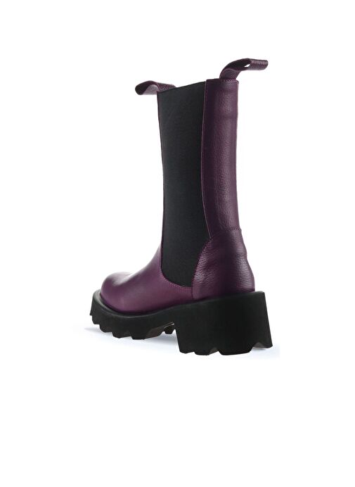 Bueno Shoes Mor Flotter Deri Kadın Topuklu Bot 01wt1703 - Görsel 5