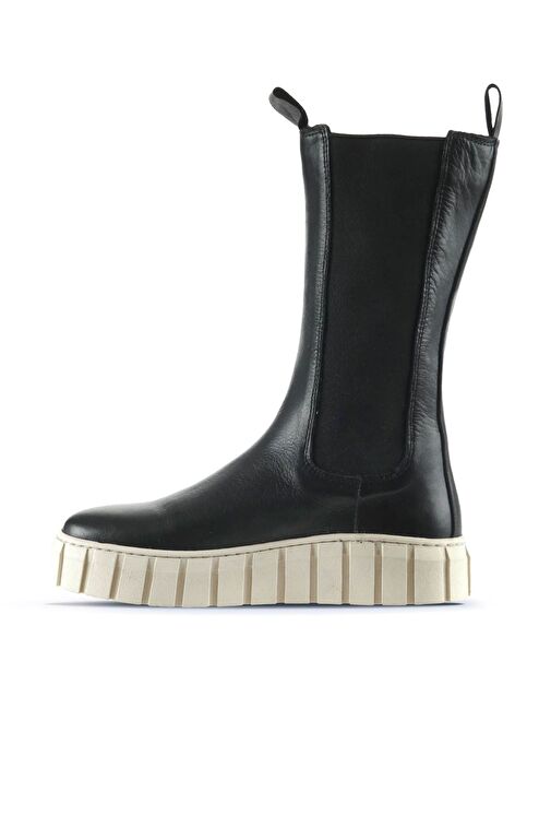 Bueno Shoes Siyah Deri Kadın Dolgu Topuklu Bot 01wt3410 - Görsel 4