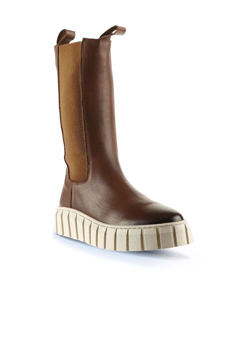 Bueno Shoes Taba Deri Kadın Dolgu Topuklu Bot 01wt3410 - Görsel 3