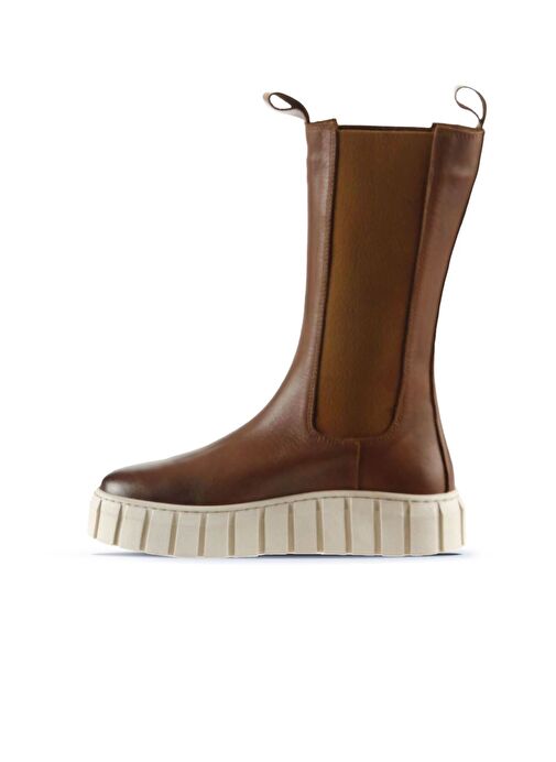 Bueno Shoes Taba Deri Kadın Dolgu Topuklu Bot 01wt3410 - Görsel 4