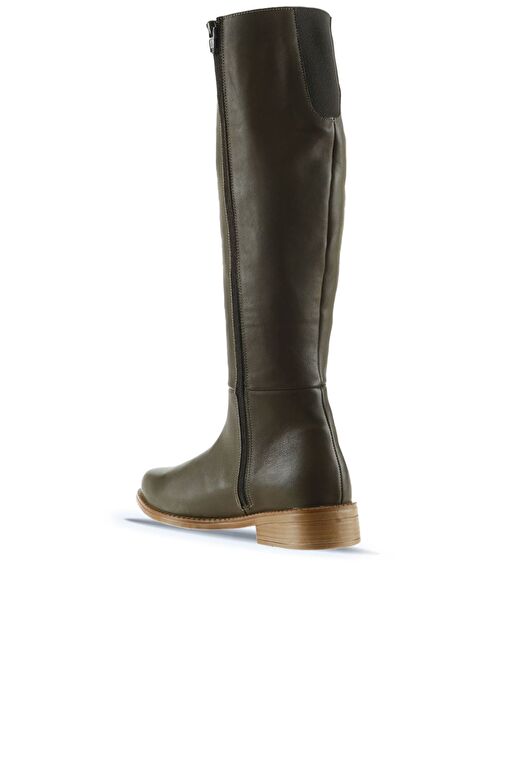 Bueno Shoes Haki Deri Kadın Düz Çizme 01wt5305 - Görsel 5