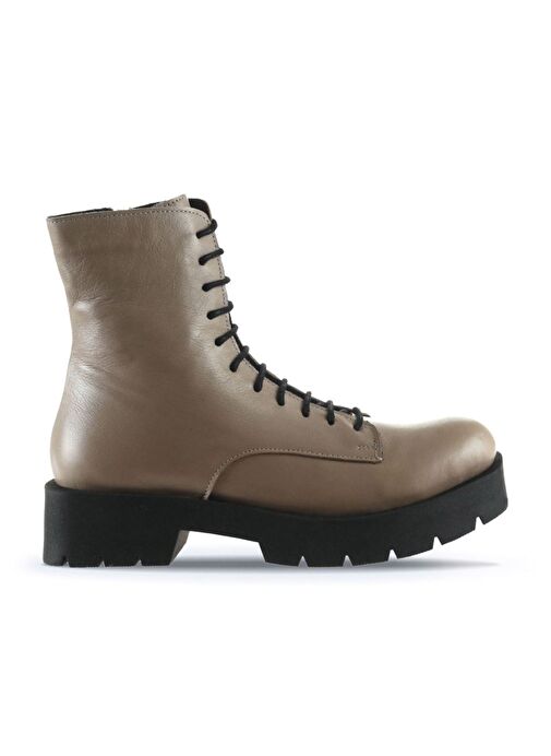 Bueno Shoes Gri Deri Kadın Düz Bot 01wt2501 - Görsel 2