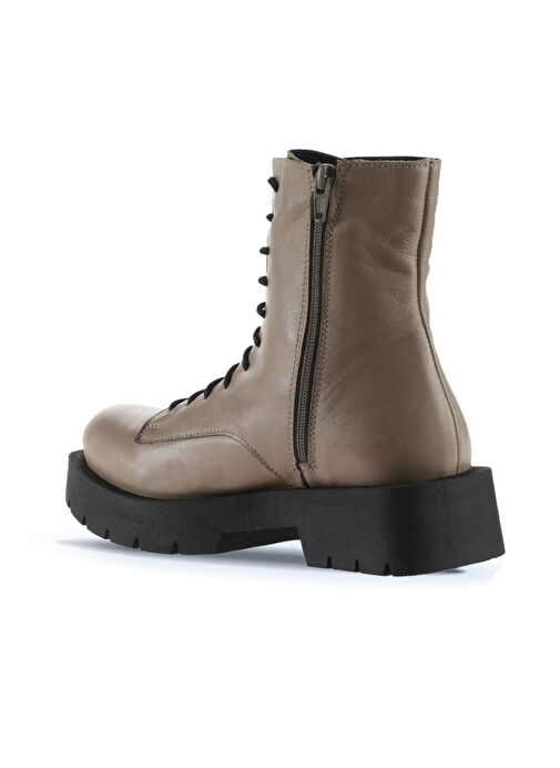Bueno Shoes Gri Deri Kadın Düz Bot 01wt2501 - Görsel 5