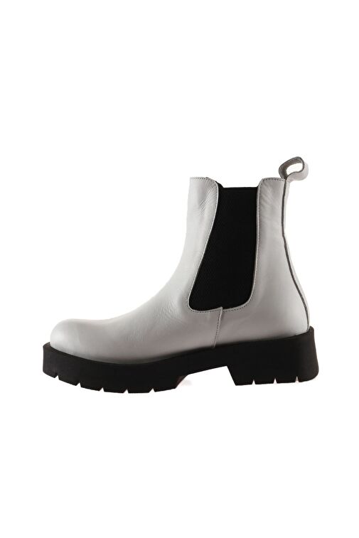 Bueno Shoes Beyaz Deri Kadın Düz Bot 01wt2506 - Görsel 4