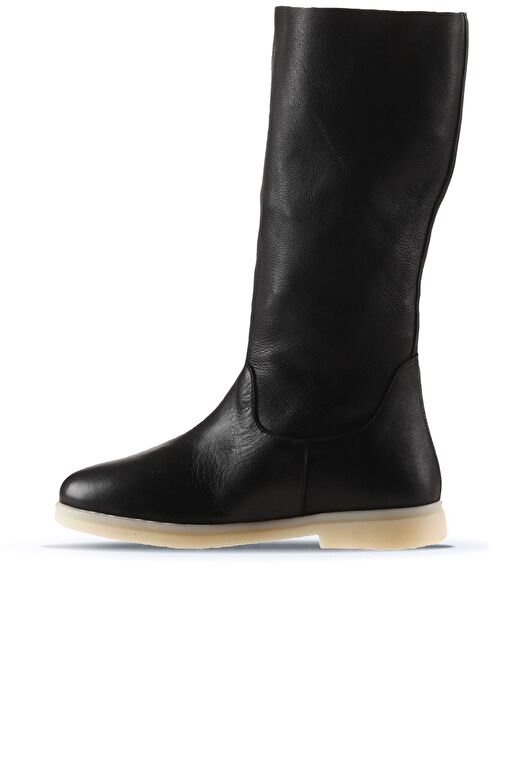 Bueno Shoes Siyah Deri Kadın Düz Çizme 01wt3306 - Görsel 3