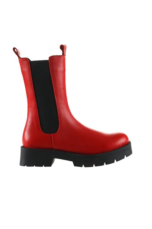 Bueno Shoes Kırmızı Flotter Deri Kadın Düz Bot 01wt2516 - Görsel 2