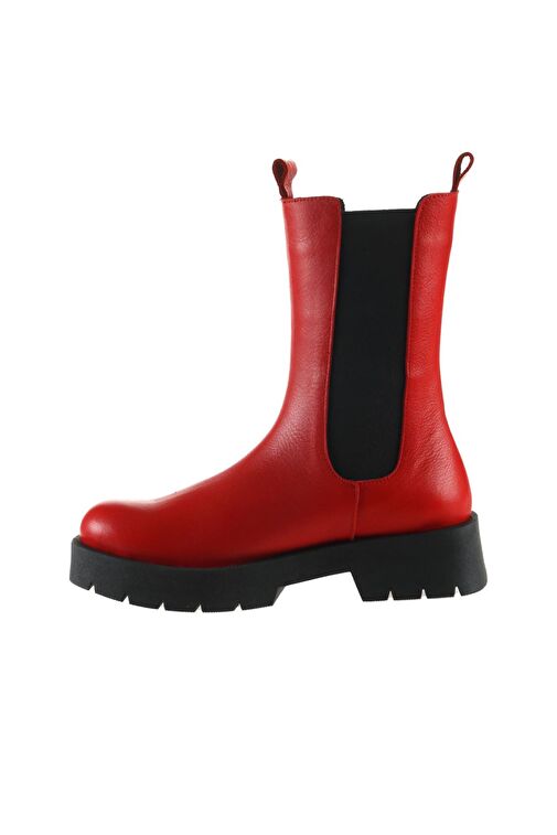 Bueno Shoes Kırmızı Flotter Deri Kadın Düz Bot 01wt2516 - Görsel 4