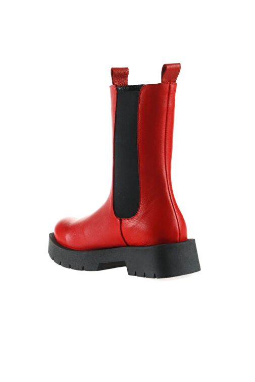 Bueno Shoes Kırmızı Flotter Deri Kadın Düz Bot 01wt2516 - Görsel 5