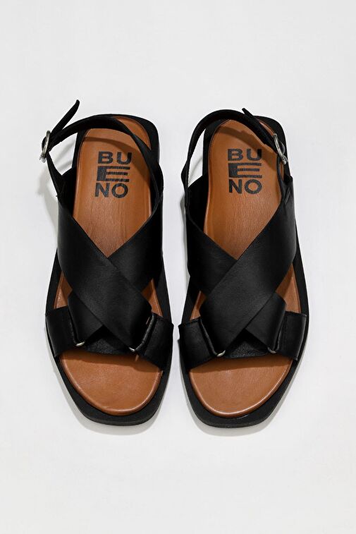 Bueno Shoes Siyah Deri Kadın Sandalet 01ws2801 - Görsel 2