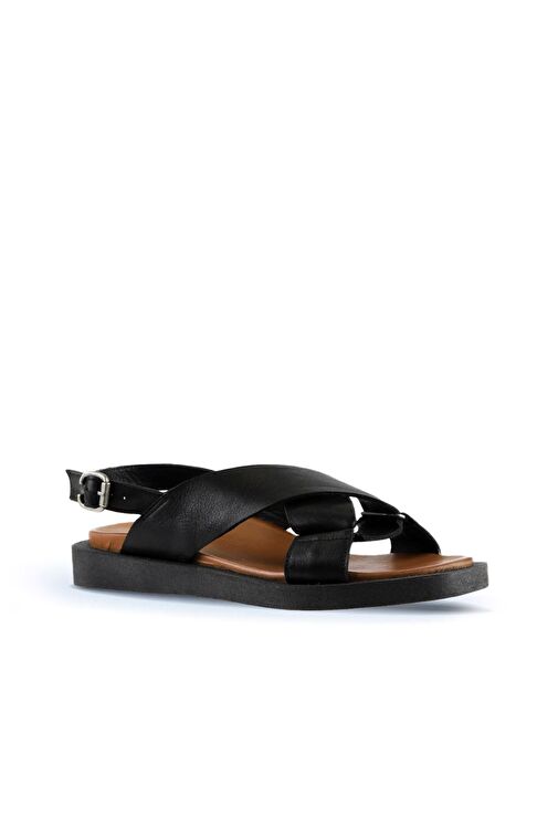 Bueno Shoes Siyah Deri Kadın Sandalet 01ws2801 - Görsel 4