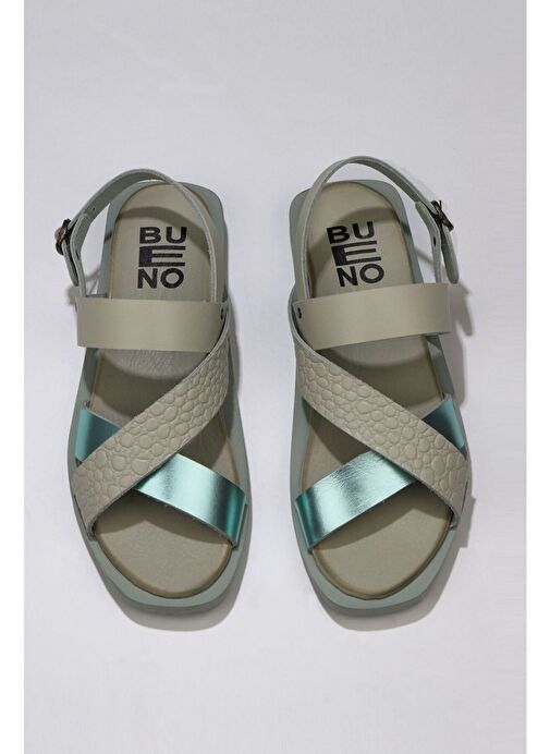 Bueno Shoes Yeşil Deri Kadın Sandalet 01ws2816 - Görsel 2
