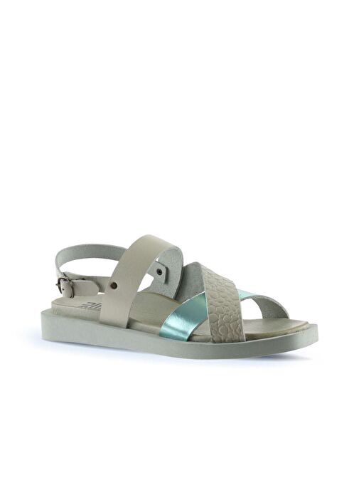 Bueno Shoes Yeşil Deri Kadın Sandalet 01ws2816 - Görsel 4