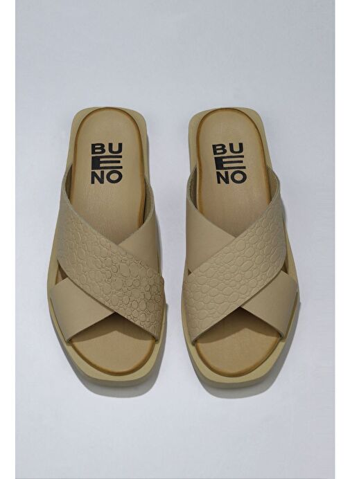 Bueno Shoes Sarı Deri Kadın Düz Terlik 01ws2817 - Görsel 2