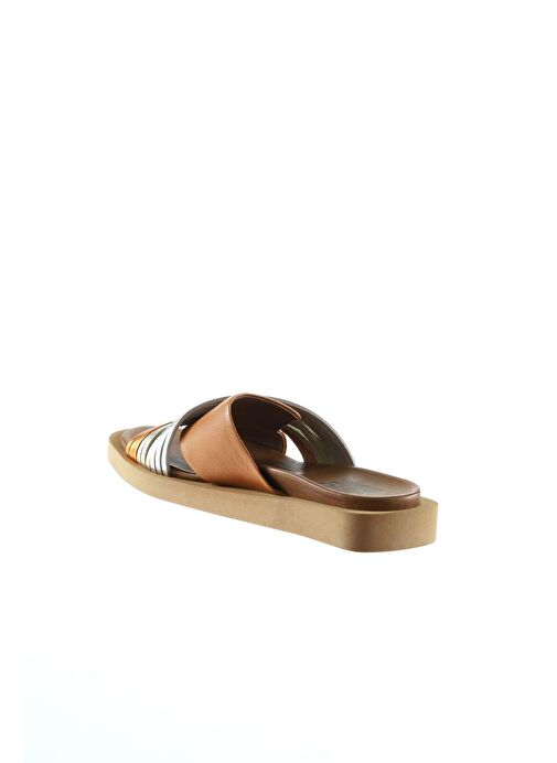 Bueno Shoes Taba Multi Deri Kadın Düz Terlik 01wu3315 - Görsel 5