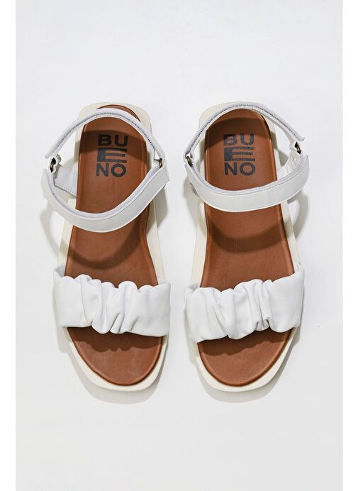Bueno Shoes Beyaz Deri Kadın Sandalet 01wu3317 - Görsel 2