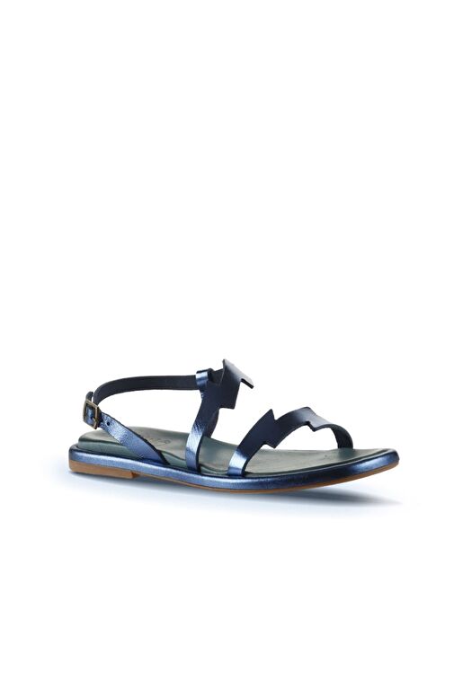 Bueno Shoes Lacivert Deri Kadın Sandalet 01wu4101 - Görsel 3