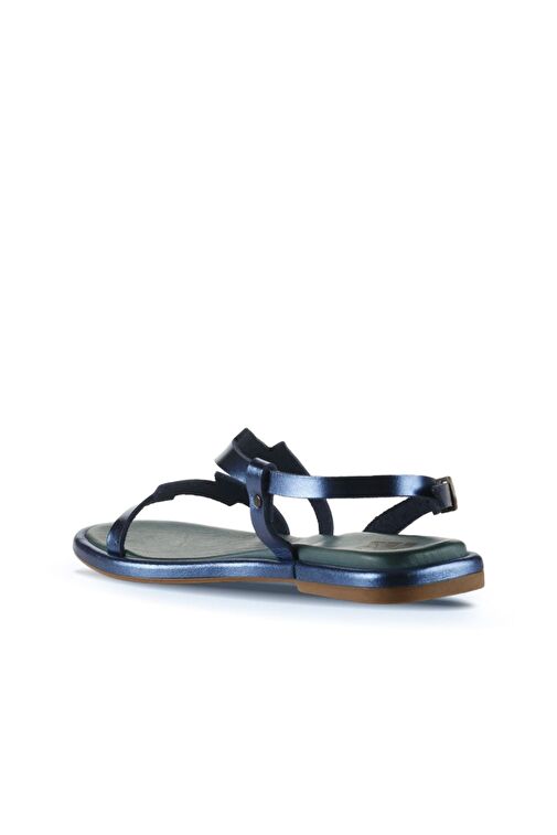 Bueno Shoes Lacivert Deri Kadın Sandalet 01wu4101 - Görsel 5