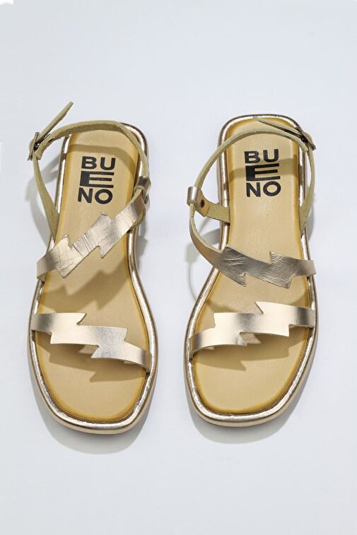Bueno Shoes Sarı Deri Kadın Sandalet 01wu4101 - Görsel 2