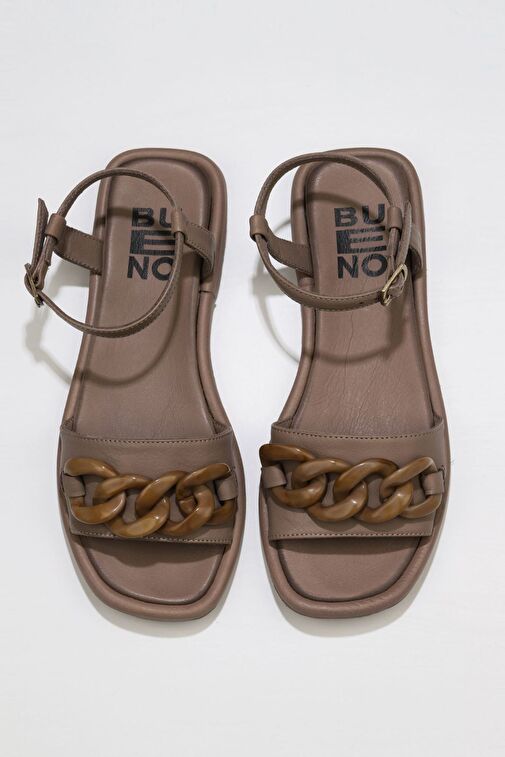 Bueno Shoes Gri Deri Kadın Sandalet 01wu4112 - Görsel 2