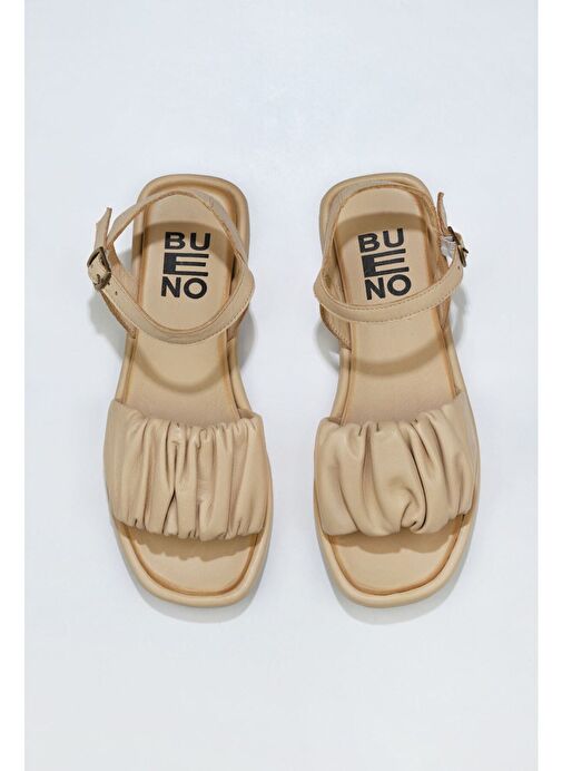 Bueno Shoes Bej Deri Kadın Sandalet 01wu4121 - Görsel 2