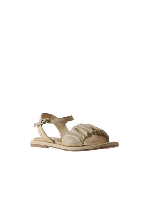 Bueno Shoes Bej Deri Kadın Sandalet 01wu4121 - Görsel 4