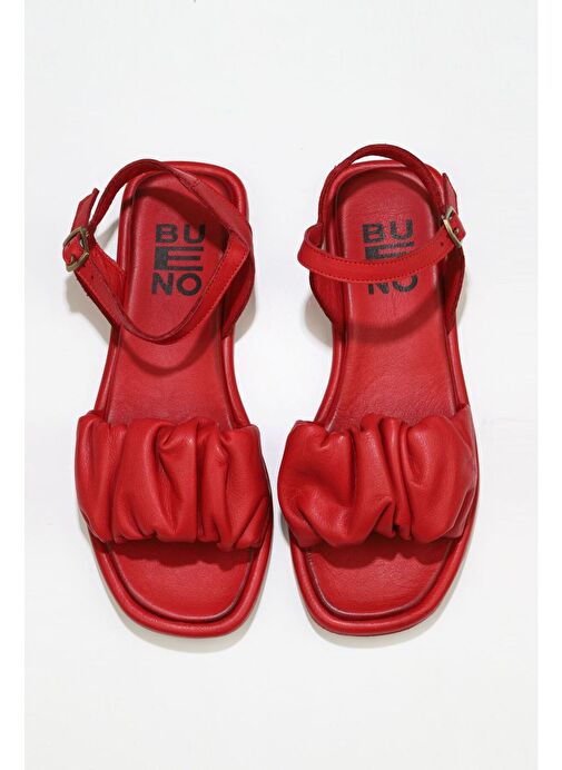 Bueno Shoes Kırmızı Deri Kadın Sandalet 01wu4121 - Görsel 2