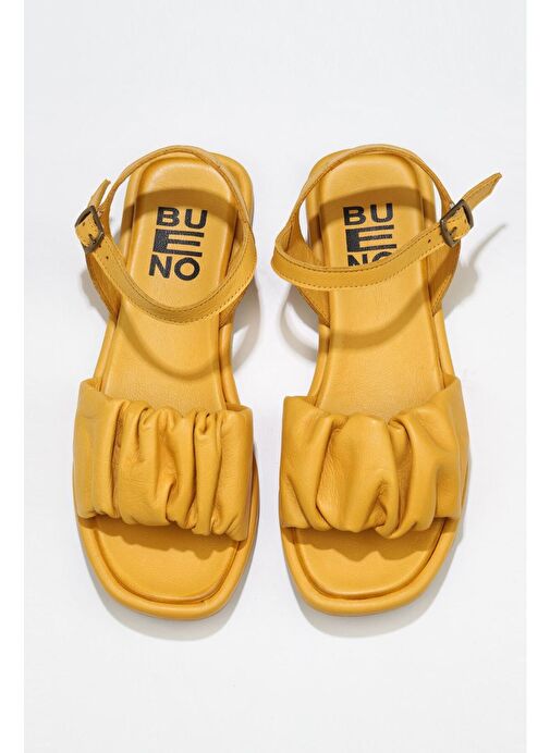 Bueno Shoes Sarı Deri Kadın Sandalet 01wu4121 - Görsel 2