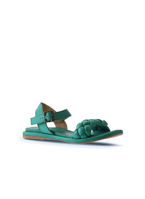 Bueno Shoes Yeşil Deri Kadın Sandalet 01wu4124 - Görsel 4