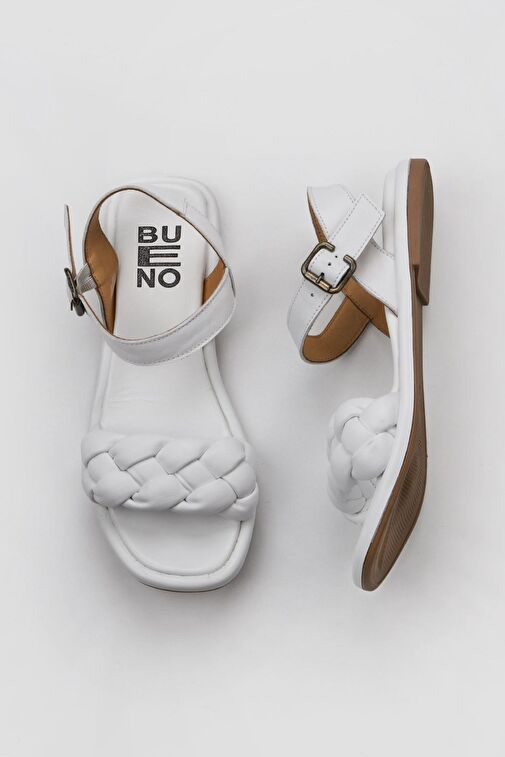 Bueno Shoes Beyaz Deri Kadın Sandalet 01wu4124 - Görsel 2