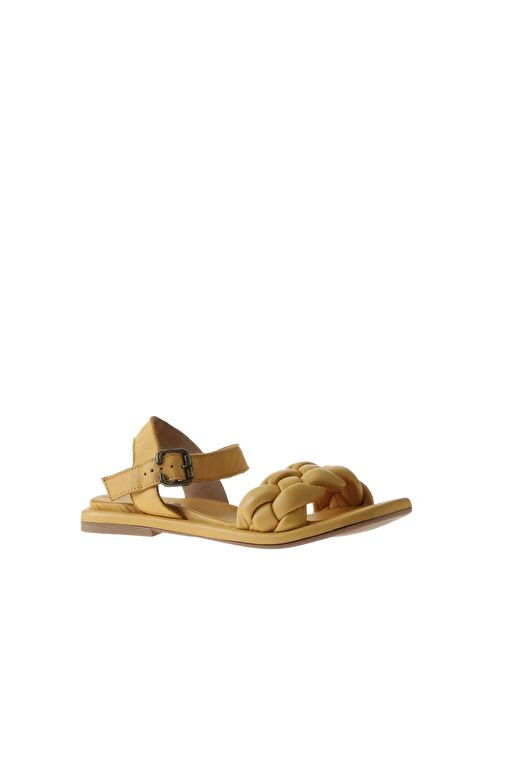 Bueno Shoes Sarı Deri Kadın Sandalet 01wu4124 - Görsel 4