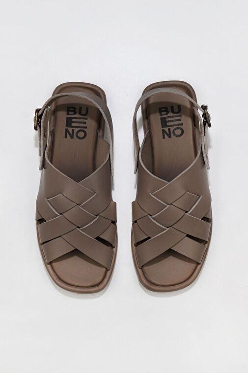 Bueno Shoes Gri Deri Kadın Sandalet 01wu4126 - Görsel 2