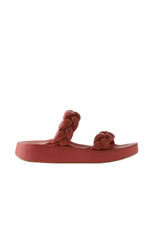 Bueno Shoes Mercan Deri Kadın Dolgu Topuklu Terlik 01wu4640 - Görsel 3