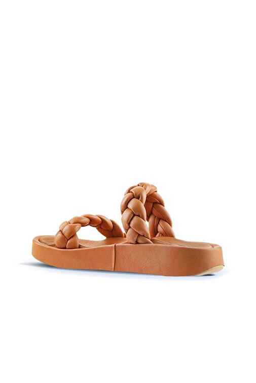 Bueno Shoes Taba Deri Kadın Dolgu Topuklu Terlik 01wu4640 - Görsel 6