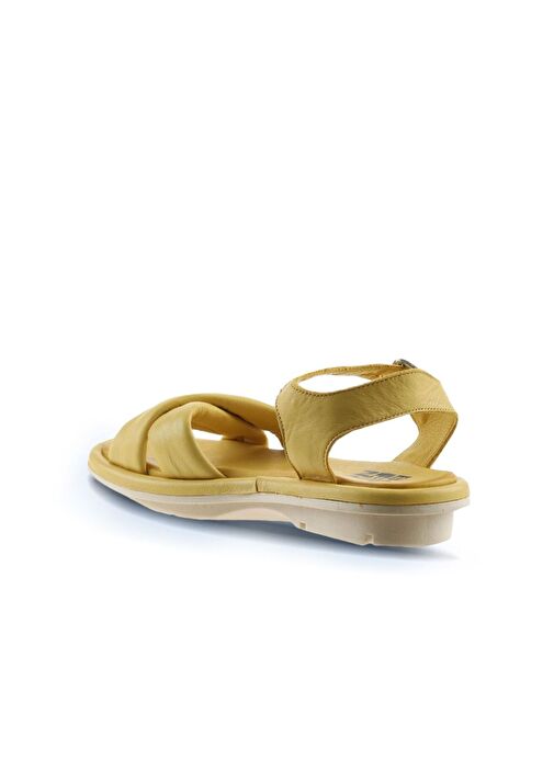 Bueno Shoes Sarı Deri Kadın Sandalet 01wu5901 - Görsel 6