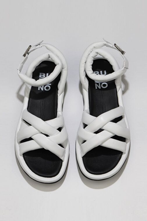 Bueno Shoes Beyaz Deri Kadın Sandalet 01wu5902 - Görsel 2